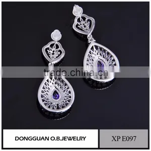 Infinite Factory Direct Sale 925 Sterling Silver White Gold Earrings Crystal Diamond Earrings For Beautiful Women thumbnail-3