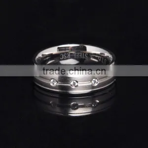 2016 The Newest Cheap Clear Zircon 316 Stainless Steel Ring thumbnail-2