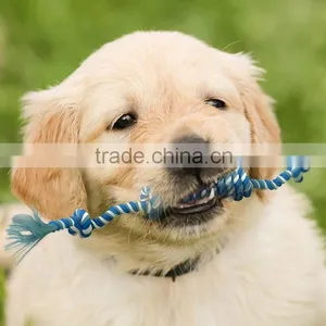 QingQ Factory Flossy Chews Cottonblend Color 3-Knot Rope Tug Dog Rope Toy thumbnail-5