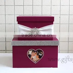 Elegant Purple Wedding Card Box With Photo Frame thumbnail-3