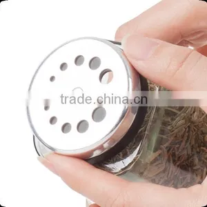 SINOGLASS Trade Assurance Unique 180ml Jar Shape Adjustable Lid Kitchen Glass Spice Jar thumbnail-2