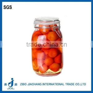 Clear Airtight Empty Glass Jar With Metal Clamp Lid 1L thumbnail-1