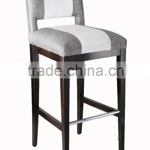 Hot Sale Bar Furniture Bar Stool Fabric Chair With Wooden Legs thumbnail-1