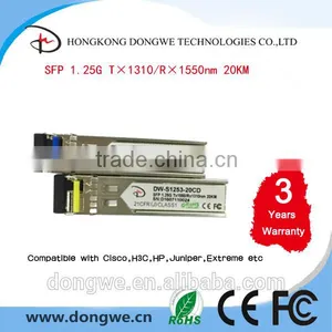 Cisco Compatible BIDI SFP Module GLC-BX-U 1.25G 1310/1550nm 20km Reach thumbnail-1