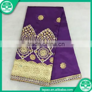 2016 Hot Selling Beaded African George Wrapper Lace Fabrics, Fashion Raw Silk George thumbnail-3