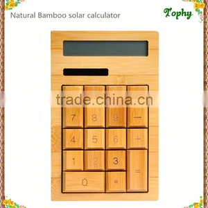 Solar Charge Bamboo Calculator Wood Calculator Unique for Christmas Gift thumbnail-1