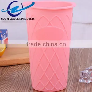 High Quality Gridding Silicone Cup Sleeve of Milk Tea Cup thumbnail-4