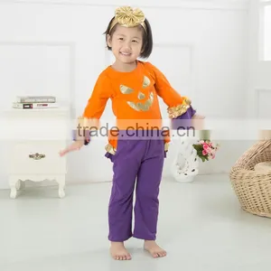 Kapu Manufacture Baby Girl Halloween Clothing Set Frock Design Gold Polka Dot Made in 2016 thumbnail-1