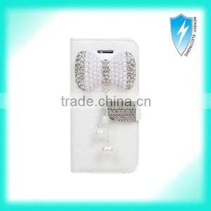 Flip Style Bling Diamond Good Leather Magnetic Case Cover For Iphone 5 thumbnail-4