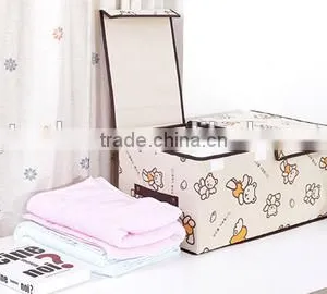 Eco-Friendly Good Quality Custom Printed Foldable Non Woven Storage Box and Bin With Two Lids thumbnail-2