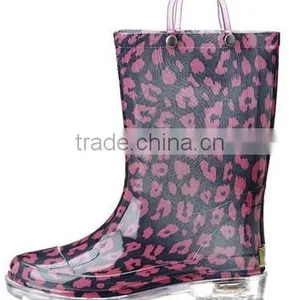 2017 Ladies Fashion PVC Rain Boots With Transparent Sole thumbnail-1