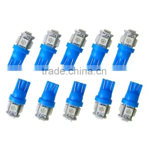 Online Shopping 10Pcs One Pack T10 Wedge 5-SMD 5050 LED Car Light Bulbs 192 168 194 2825 W5W DC 12V Blue Color Light thumbnail-1