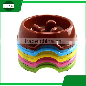 Travel Portable Colorful Plastic Anti Choke Food Dog Cat Slowing Eating Pet Bowl thumbnail-3