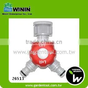3/4"-1" 2-Way Snap-in Plastic Quick Coupling Garden Hose Connector thumbnail-1