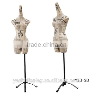 Fashion Printing Paper Dress Form Slender Neck Torso Female Mannequins thumbnail-2