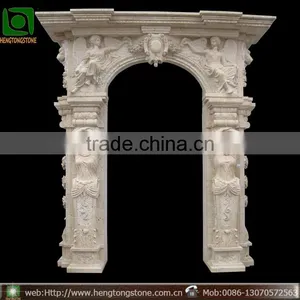 Yellow Travertine Stone Arch Marble Door Frame thumbnail-1