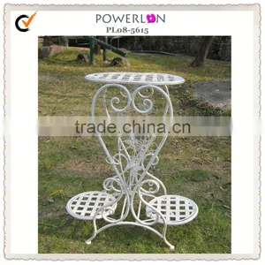 Outdoor 2 Tier Wrought Iron Plant Stands thumbnail-1