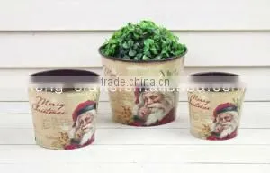 Small Round Antique Metal Flower Containers for Garden Decoration thumbnail-1