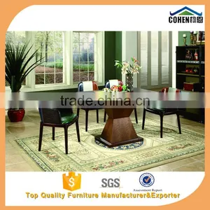Foshan Cohen Furniture Cheap but High Quality New Design Solid Wood Frame With Aluminum Outside Dining Table HT012 thumbnail-4