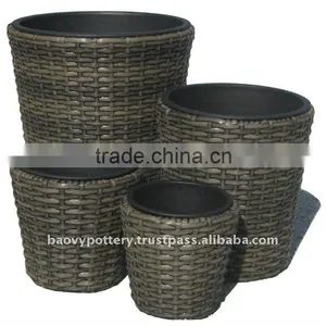 Wicker Planter, Poly Rattan Planter thumbnail-1