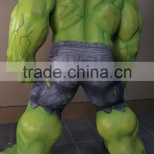 Outdoor Decoration Resin Craft Fiberglass a Grandezza Naturale Hulk Statua thumbnail-2
