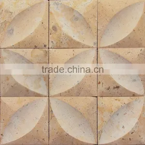 MM-CV305 Modern Cheap Natural Stone High Quality Flower Beige Marble Mosaic thumbnail-1
