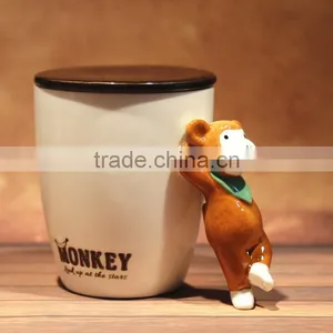 3D Animal Handle Coffee Mug With Lid thumbnail-1