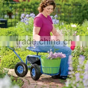 Deluxe Garden Tractor Scoot With Round Basket thumbnail-3