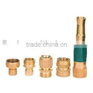Brass Hose Connector Water Nozzle Brass Basic Fitting Set US Standard thumbnail-1
