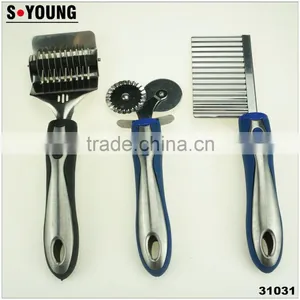 31031 Kitchen Gadget Kitchen Tool Potato Cutter Knife Noodle Cutter Doule Head Pizza Cutter thumbnail-1
