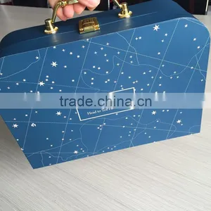 Classical White Children Memory Gift Suitcase Box With Handle thumbnail-1