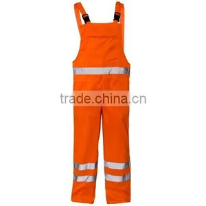 Hi Vis Poly Cotton Bib Trousers Workwear thumbnail-1