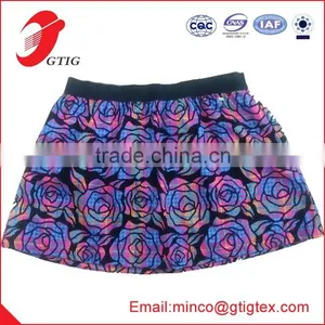 100%POLYESTER PRINT PLAID W/ FLOCKING --- WOMEN'S SKIRT thumbnail-1