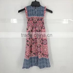 Girl Stock Floral Sleeveless Print Long Casual Dress thumbnail-5