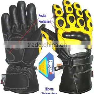Motorbike Leather Gloves Blue Airvents thumbnail-3