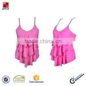 Wholesale Ladies Beautiful High Cut Sexy Pink One Piece Bathing Suits thumbnail-1