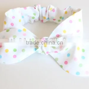 Boutique New Style Accessories Baby Pink Polka Dot Headbands for Little Girl thumbnail-3