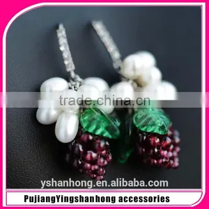 Unique Women Style Cascade Bead Natural Pearl Hook Earring Hanging Pearl Earrings Pendant for Women thumbnail-1