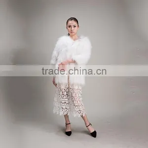 Myfur White Raccoon Fur Jacket Women Warm Winter Fur Jacket for Girls thumbnail-2