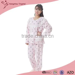 Eco-friendly Soft Anti-bacterial Pink Pajamas/100% Polyester Bathrobe thumbnail-1