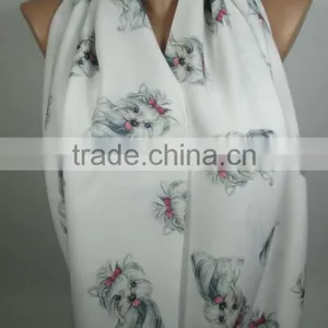 Dog Print Scarf Yorkshire Terrier Infinity Scarf Loop Scarf Winter Scarf Scarf Women Fashion Accessories Valentines Day Gift Ide thumbnail-1