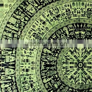 Tree of Life Tapestry Wall Art Hippie Tapestry Mandala Tapestry Green thumbnail-2
