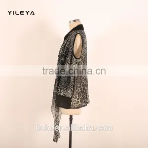 New Arrival Leopard Pattern Printed Ladies Loose Chiffon Style Blouse thumbnail-2