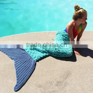Kids Gifts Crocheted Mermaid Sale Gifts Crocheted Knit Blanket Sofa Beach Quilt Manufacturer thumbnail-2