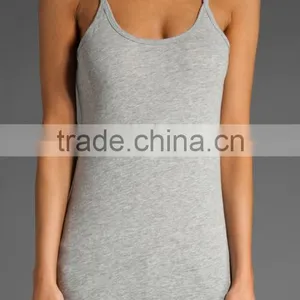 Women's Grey Low Cut Yoga Tank Tops thumbnail-2