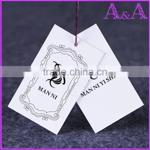 Custom High Quality Garment Paper Hang Tag With Flower Silk Ribbon thumbnail-3