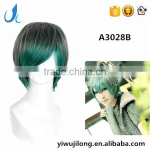 Factory Wholesale Harajuku Green Short Hair Wig For Man Couple Cosplay Fake Hair Wig MOQ 1pcs thumbnail-1