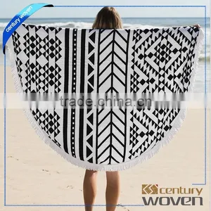 Hotsale Cotton Large Round Beach Towel With Tassel thumbnail-1