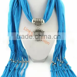 Fashion Colorized Cotton Pendant Scarf in Stock thumbnail-1