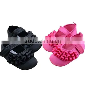 Pretty Infant Baby Girl Shoes With Red Flower thumbnail-1